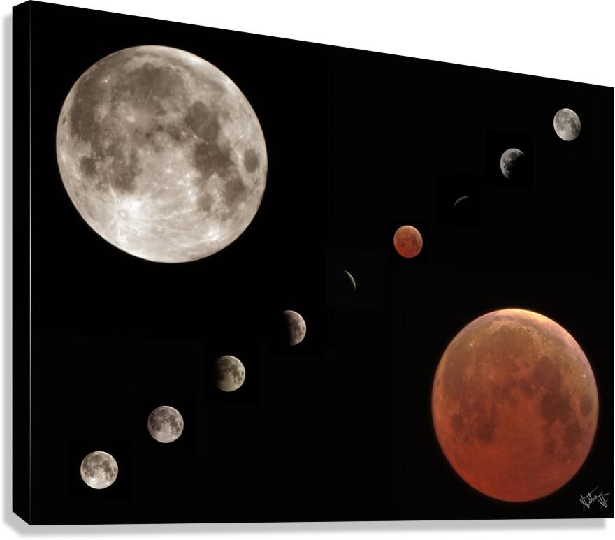 2025 Blood Moon Eclipse Composite Canvas Print
