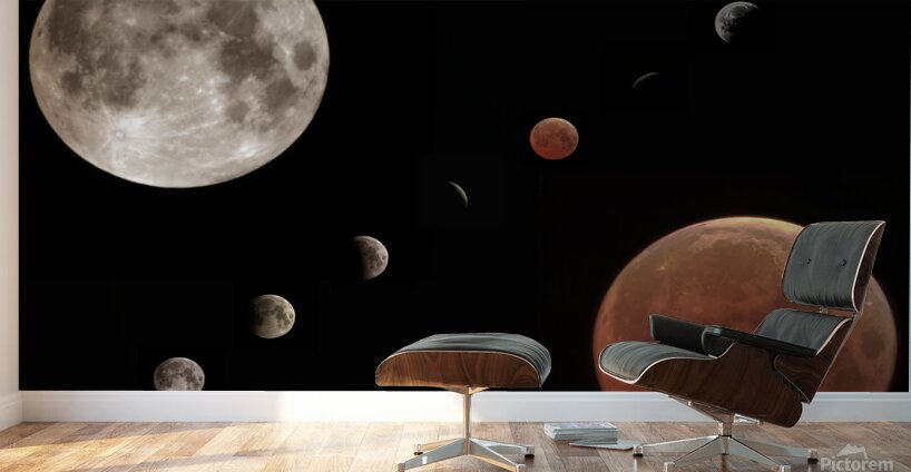 2025 Blood Moon Eclipse Composite Wall Murals